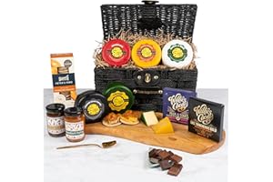 THE CHEESE WEDGE CO. Luxury Cheese Hamper with Chutneys, Crackers and Chocolate | 5 Artisan Cheese Truckles Gift Set | Delivered Chilled