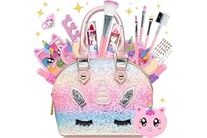EVACOK Kinderschminke Set - Schminkkoffer Mädchen Spielzeug, Make Up Set, Halloween Weihnachts Geburtstags Geschenke für Kinder 4-12 Jahre