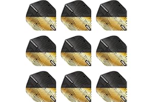 RED DRAGON Hardcore Premium Gold and Black Fleck Vuelos - 3 juegos por paquete (9 vuelos de dardos en total)
