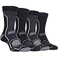 Storm Bloc - 4 Pairs Mens Cushioned Anti Blister Breathable Ribbed Hiking Socks with Arch Support