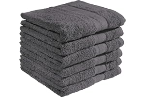 ‎REDBEST REDBEST Handtuchset, Frottierset 6er-Pack Chicago anthrazit Größe 50x80 cm - saugstark, strapazierfähig, ideal für Reisen, Sport (weitere Farben)