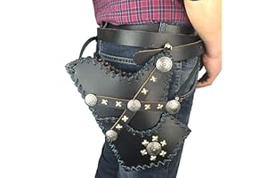 longbowmaker Archery Manchu Quiver Mounted Archery Side Quiver Black Cow Leather Archery Arrows Quiver Field Quiver