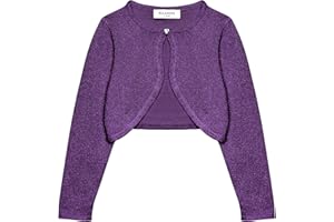 Bolerose Girls Long Sleeve Sparkle Cardigan Childrens Kids Bolero Shrug