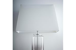 K LIVING Modern Rectangle Light Shade for Ceiling Pendant in White | Unique Interior Home Decor Lamp Shade | Textured Linen Fabric Lampshade for Modern Table Lamps and Floor Lamps (17")