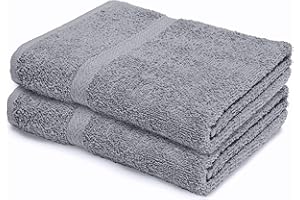 Makooz Bathroom and Kitchen 2 Pc Hand Towels Pack - 500 GSM Natural 100% Egyptian Cotton -Quick Dry and Absorbent - Fast Drying Soft and Luxurious Bath Hand Towel Set (Grey, 50x80 CM)