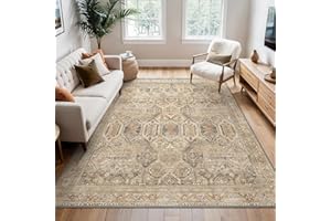 BEIMO Tappeto Salotto Vintage, Tappeti Ingresso Interno, Tappeto Antiscivolo Lavabile, Grandi Tappeti Persiano per Cucina, Camera Da Letto, Ufficio, Brunastro, 160x230cm