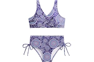 Arshiner Flicka bikiniset V-ringad omlottlook tankini hög midja bikinibyxor med dragsko barn sjöjungfru leopard baddräkt tvåd