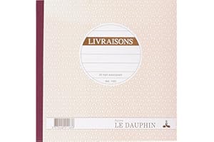 Le Dauphin - Réf. 1163D - Lot de 5 manifolds LIVRAISONS - papier autocopiant - triplicata (1 original et 2 copies) - 50 feuilles - format 21 x 21 cm - couverture vernie