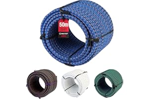 MAGMA Rouleau de Corde Elastique | Diamètre 8 mm - Sport Nautique, Survie, Voile, Bateau, Camping, Bâche | pour Intérieur et Extérieur: Randonnée, Bivouac, Jardin (50, Bleu)