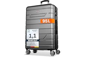 NOWI Bergamo Reisekoffer - Wasserabweisend, 8 Rollen 360° Drehbar, Teleskopgestänge, Voll gefütterter Innenraum (anthrazit, XL)