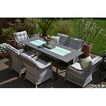 Amazon.de: Gartenmöbel Set Como-6 Tisch ausziehbar ...
