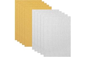 Ultnice 10 Sheets A4 Glitter Paper for Crafts (Silver & Gold)