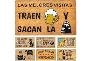 LUA VIKA Felpudo Entrada casa Originales y Divertidos, Alfombra Entrada casa Interior y Exterior, tapete Entrada, Felpudo Coco Natural 40x70x1,5 cm (Cerveza)