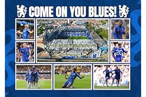 RJR PRINTS Chelsea « Come On You Blues » 2024/5 Team Football Players Reproduction photo multisignée A4 qui ferait un excellent cadeau pour tout fan.