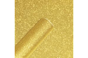 Yullpaper Glitzer Tapete Gold Selbstklebend 40cm X 800cm Klebefolie Möbel Wand Tapeten Wohnzimmer Tapete Wohnzimmer Modern Dekofolie Glitzerfolie Selbstklebend für Tisch Schrank Tapete Kinderzimmer