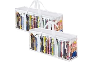 Stock Your Home DVD Storage Bags (Set of 2) Media Organizer Bag for DVDs, CDs, Blu Ray Disc, Movie Cases, VHS Box, Video Game Disks, Clear Plastic Holders with Carrying Handles and Zipper - White