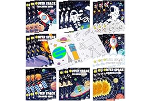 Faccito 24 Libri da Colorare Spaziale Libro da Colorare Spazio Razzo Astronauta Libri da Disegno a Tema Galassia Sistema Solare Libri di Attività per Bambini Compleanni Decorazioni Feste Planetarie