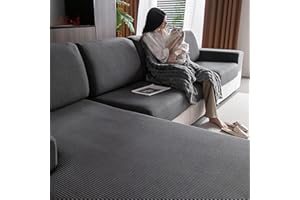 OHSIO Stretch Sofa Covers for Sectional Couch – Soft Washable Sofa Slipcovers 2 3 4 Seater, Pet-Friendly, Anti-Slip Furniture Protector(1 Piece Chair Cover, Dark Gray)