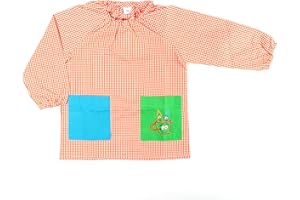 Etrexonline Bata Escolar Babi Escolar Infantil Sin Botones Niño y Niña Elástica en Puño y Cuello