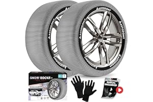Autodomy Textile Snow Chains Size XL Compatible with All Tires | Snow Socks for Tyres | Textile Car Snow Chains, Quick to Install with No Tools Required
