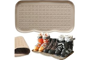 ‎E-FLOOR Ociekacz na buty, mata na buty, pojemnik na buty, taca na buty, Termoplast Zapachowy, 40x72 cm (Beżowy)