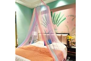 Eimilaly Baldaquin de lit Arc-en-Ciel pour Filles, moustiquaire Facile à Installer, baldaquin de Princesse pour décorer la Chambre des Enfants