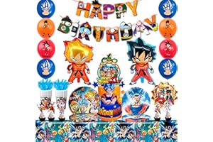 FRUITFUL PARTY Cartoon Party Zubehör,111pcs Cartoon Geburtstag Dekoration&Geschirr Set-Cartoon Banner Luftballons&Cartoon Party Serviette etc Cartoon Party Zubehör