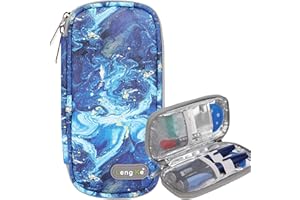 AYVANBER Insulin Cooler Travel Case Small Diabetic Medication Cooler Portable Cooling Bag with 2 Reusable Gel Ice Packs for Insulin Pens While Traveling and Other Diabetic Supplies (Quicksand Blue)