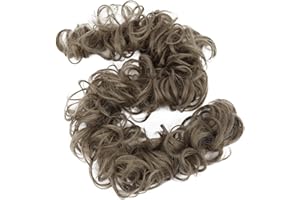 CAISHA XXL Postiche Choucho Avoir Les Cheveux Relevés Volumineux Bouclé Chignon Brun Cendré HW15