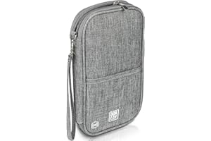 BOACAY Family Passport Holder, RFID Travel Wallet for Women & Men, Document Organiser, Holiday Essentials & Waterproof Cover for Tickets, Money, Cards