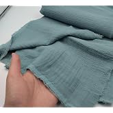 Mavi &Ccedil;ift Katlı Gazlı Pamuk Muslin Kumaş &ndash; Yumuşak, Nefes Alan İki Kat Yapı | 150 cm x 100 cm ELNM2