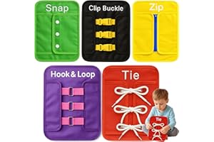 PeekaPlay 5pc Toddler Busy Board Accessories Montessori Toys - Life Skills for Kids Fine Motor Skills Activities for Sensory Activity Board - Kids Learning Toys for Montessori Sensory Busy Book