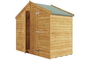 BillyOh Keeper Overlap Garden Shed with Floor | Wooden Garden Storage Shed with Apex Roof & Felt Included | Windowed or Windowless- Multiple Sizes (4x8 Windowless)