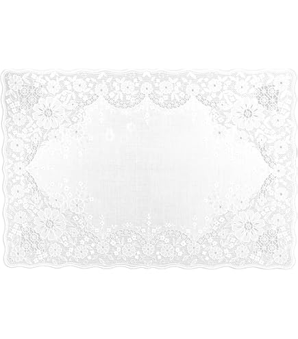 Wiederverwendbare Tischsets Aus Vinyl-Spitze – Gold-Design, 30,5x45,7 Cm, Waschbar & Elegant