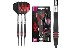 Target Darts Nathan Aspinall The Asp Noir 80% Tungstène Swiss Point Acier Fléchettes à Pointe Set