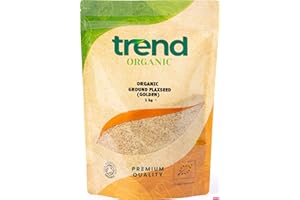 Trend Organic Ground Flaxseed (Golden), 1kg-Milled Linseed Seeds, High in Protein, Rich in Fibre and Omega-3s, Certified Organic, Vegan, GMO-Free, No Additives, No Preservatives, Raw