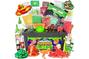 Original Stationery Kit de Slime de Dinosaure, Kit de Fabrication de Slime Phosphorescent pour Créer du Slime Brillant, Dino Poop Slime et Plus Encore Excellente Idée de Cadeau pour Les Garçons