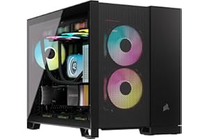 CORSAIR 2500D Airflow Boîtier PC mATX - Aucun Ventilateur Inclus - Design à Double Chambre - Grande Flexibilité de Refroidissement - Compatible avec Les Cartes Mères à Connexion Inversée - Noir