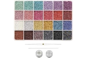 Bala&Fillic petites Perles de rocaille pour la fabrication de bijoux de bracelets boucles d’oreilles 24 couleurs dans une boîte, 2.4mm 11/0 14400 pièces