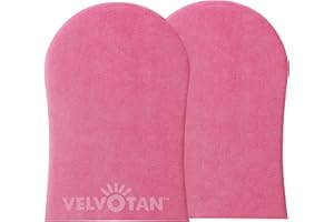 VELVOTAN Original Double Sided Tanning Mitt - Pink - Self Tanning Applicator for Stain-Free Hands, Washable & Reusable, Use with Any Fake Tan