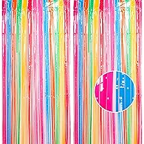 2 tende con frange arcobaleno glitterate da 1 x 2,5 m, tenda per porta, sfondo, decorazione per feste di compleanno, scuola, laurea, addio al nubilato