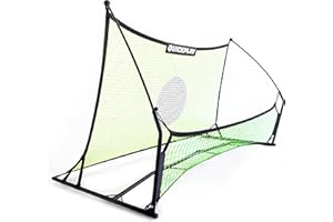 QUICKPLAY TEKKERS TRAINER Football Rebounder - 6.5x4' Spot Net & 6.5x1.5ft Ground Pass Nets, Dual Nets Portable Football Training Equipment for Kids & Adults