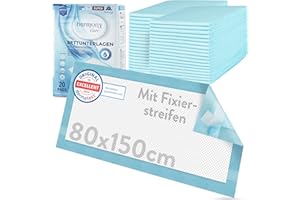 Harmony Care® 20 x Inkontinenz Bettunterlage XL , 6-lagige Schutzunterlagen für Betten - 80 x 150 cm saugstarke Krankenunterlagen - rutschfeste Inkontinenzunterlage einweg
