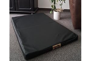 HUNDEBETTENMANUFAKTUR Hundematratze Hundebett Matratze Kunstleder 90 cm X 60 cm Top Ware schwarz