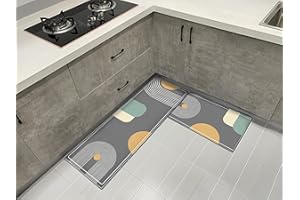 HZVRTN Alfombra de Cocina Lavable Antideslizante Alfombra de Cocina Alfombra de Cocina de 2 Piezas, Alfombrillas de Cocina con Adhesivo corredizo, Simple, 40 x 60 + 40 x 120 cm