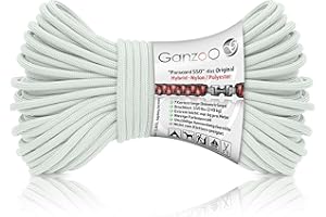 ‎GANZOO Ganzoo Paracord 550 Seil, 4mm, Typ 3, Nylon Polyester, Hybrid, 7 Innenstränge Armband, Hunde-Leine, Hunde-Halsband knüpfen, ca. 250kg Bruchlast, Outdoor Rope, Camping Schnur, Allzweckseil