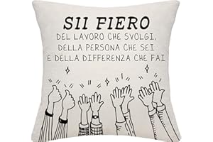 BOMMEX Regalo di pensionamento Graduation Gift Cushion Cover per i colleghi Studenti Insegnanti Regalo di apprezzamento Compleanno Regalo di Natale(Sii fiero del lavoro che svolgi)