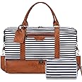 Oeihuivt Weekender Bags For Women With Shoe Compartment Large Capacity Travel Overnight Bags Perfect For Travel/Gift (2Pcs Set), JC-002-blue stripe, Simple and Generous