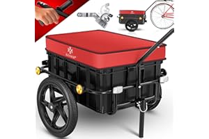 KESSER® Remorque pour vélo Remorque Chariot de Transport avec attelage Timon Haut pour vélo Remorque de Transport Boîte de Transport avec 70 litres de Volume Max. 60 kg