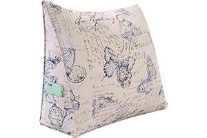 ‎RUCENER Rucener Book Cushion Lumbar Cushion Wedge Cushion Sofa Back Cushion Headboard Padded Bed Cushion Backrest Large Bed Cushion Back Cushion Sofa Bed Backrest Blue Butterfly 60 cm